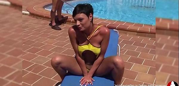  Sanya enjoys a hard cock during hot outdoor sex by the pool! AMATEURCOMMUNITY.XXX